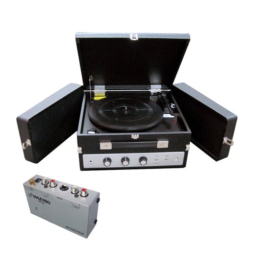 Pyle Turntable Record Player and PreAmplifier Package PLTTB8UI