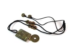 Chinese Stone and Replica Ancient Coin Choker Necklace