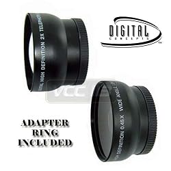 Wide Angle & Telephoto lens for SANYO Xacti VPC-HD1000 VPC-HD2000 VPC-HD1010
