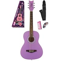 Daisy Rock Debutante Jr. Miss Acoustic Short Scale Popsicle Purple Guitar Pack