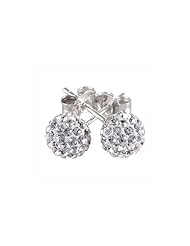SilveRado(tm) RSR018-1 Earrings Bling Bling White Bead / Charm