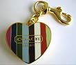 Coach Legacy Stripe Lip Gloss Charm for Bag