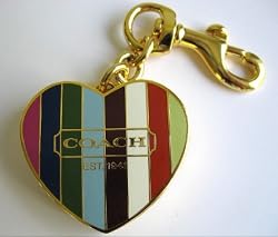Coach Legacy Stripe Lip Gloss Charm for Bag