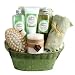 Cucumber Melon Pampering Bath & Body Products & Vanilla Scented Candle in Green Spa Basket - Great Valentines Day Gift Idea for Her