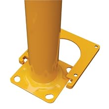 Vestil BOL-RF-42-5.5 Surface Mounted Removable Steel Pipe Safety Bollard, 5-1/2" OD, 42" Height