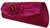 Produkt-Bild: Fashion Abendtasche/ Clutch m.Bl&uuml;tenapplikationen in Fuchsia