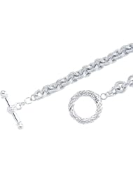 Sterling Silver 6.75 mm Fashion Link Bracelet: 7.5 INCH