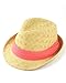 NYfashion101 Women's Paper Woven Straw Fedora Hat w/ 3 Tier Band