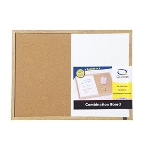 Quartet Standard Dry Erase and Cork Combination Board, 17 x 23 Inches, Oak Frame (35-380402Q)