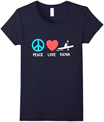 Women's Peace Love Kayak - Kayak Shirts for Men and Women Medium Navy
