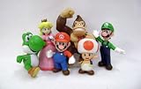 Popco Super Mario Series 1 Set of 6 Mini Party Figures Mario, Peach, Toad, Luigi, Yoshi Donkey Kong