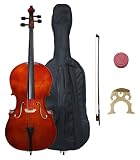 Crystalcello MC100 Full Size 4/4 Cello with Carrying Bag + Bow + Accessories