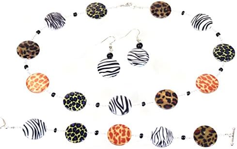 "Animalistic" Animal Print Gift Set, Necklace, Bracelet and Earrings in a Gift Box