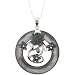Captivating Abalone Carved Ring Pendant with Sterling Silver Inset with Abalone Carved Rose and Flowers - 40mm Pendant - 18