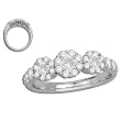 14K White Gold Diamond Ring - 1.00 Ct.