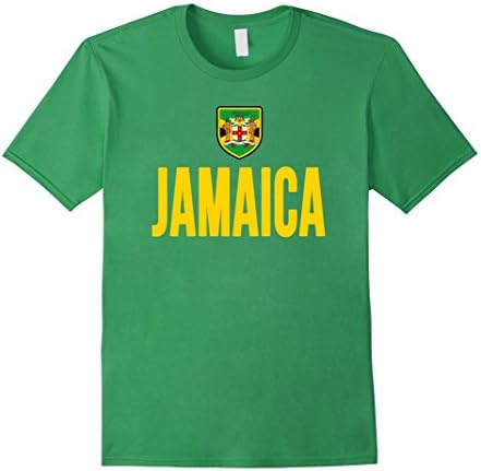 Men's JAMAICA T-shirt 2016 Jamaican Flag Tee Coat of Arms 3XL Grass