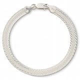 Bridge Jewelry Sterling Silver 7inch Herringbone Bracelet - Silver