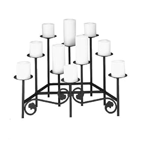 Black Finish 24 Wide Hearth Candelabra by Market Merchants