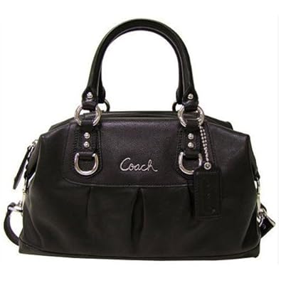 Coach Ashley Black Leather Satchel F15445 Bag - Coach 15445BK
