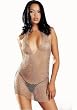 Micro chain Link V Neck Halter Dress-Silver/One Size by Leg avenue