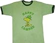Peanuts Woodstock Happy Camper Green T-shirt Tee
