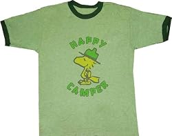 Peanuts Woodstock Happy Camper Green T-shirt Tee