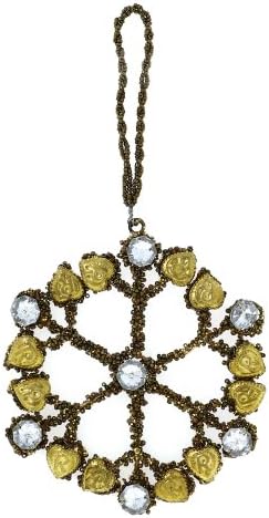 Birthday Party Decoration Gold Snow Flake with Crystals Ornaments Set of 4