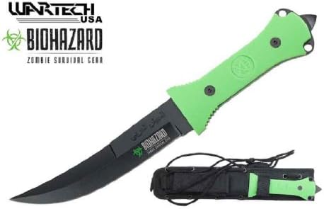 WARTECH BIOHAZARD ZOMBIE SURVIVAL GEAR BASHER FIXED BLADE KNIFE - GREEN
