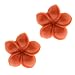 16mm .925 Sterling Silver Simulated Pink Coral Carved Rose Flower Earrings
