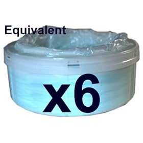 Tommee Tippee and Sangenic compatible nappy bin cassette liner from Wrapooh . Equivalent to approx 6 cassettes. Please see description.