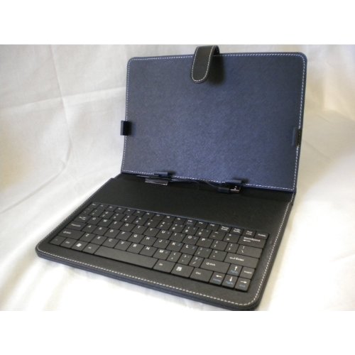 画像をクリックして拡大イメージを表示 安いAndroid端末向けUSB/miniUSBキーボード付きレザーケース 10インチタブレットPC用 (miniUSB 端子)