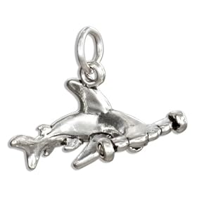 STERLING SILVER 3D HAMMER HEAD SHARK CHARM