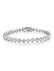 Bling Jewelry 925 Sterling Silver 4mm CZ Bridal Tennis Bracelet 7 Inch