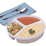 Ableware 745270000 Sandstone Partitioned Scoop Dish with Lid