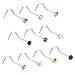 Charisma Stainless Steel Crystals Nose Studs Rings Bone Bar Pin Piercing Jewelry