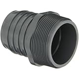 Spears PVC Tube Fitting, Adapter, Schedule 40, Gray, Barbed x NPT Male