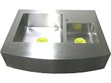 36 Inch Stainless Steel Curved Front Farm Apron Double 60/40 Offset Bowl Kitchen Sink