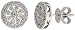 14k White Gold 3/8 (10mm) tall Flower Screw back Earrings, w/ 0.19 Carat Round Diamonds