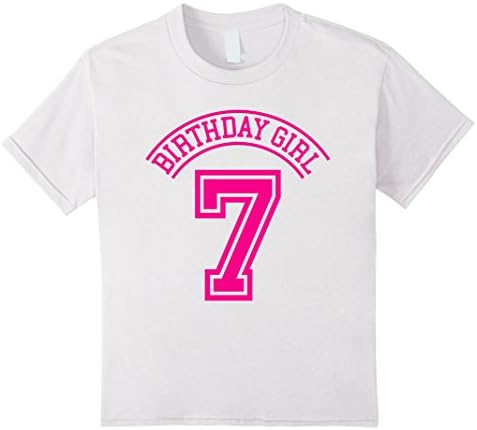 Kids BIRTHDAY GIRL 7th Birthday Gift Vintage Tee Shirt For Girls 6 White