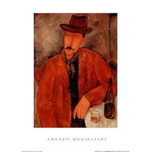 Canvas Gallery Wrap Amedeo Modigliani A Seated Man Leaning on a Table Art Print Poster - 20x28 by Rich and Framous