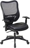 Office Star 1857752 Space Air Grid Executive High-Back Chair, Air Grid Back/Leather Seat