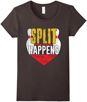 Women's Split Happens In The Bowling Alley Funny Pun Cute T-Shirt Small Asphalt
