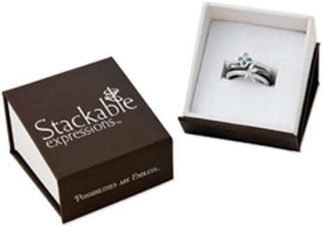 Stackable Expressions Cushion Cut Peridot Stackable Ring Size 5