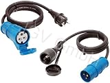 2er SET Campingstromadapter 16A CEE - Schuko 230V Stromverteiler Campingadapter Stromadapter Camping Caravan Stromadapter Adapter