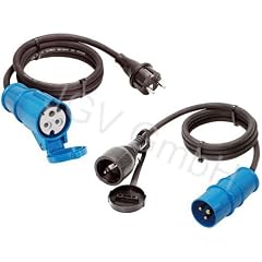 2er SET Campingstromadapter 16A CEE - Schuko 230V Stromverteiler Campingadapter Stromadapter Camping Caravan Stromadapter Adapter