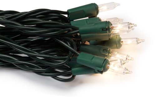 Bethlehem Lighting Indoor/Outdoor Miniature 100-Light Set, Clear with Green Wire