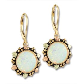 Click here to buy Landstrom's� 10K Yellow Gold 14K Gold Leverback Earrings with Opal by LANDSTROM'S.