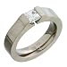 Gents Titanium  Hoyeke 6mm Single Zirconia Set Ring - Size Q