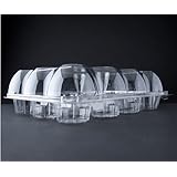 Oasis Supply 12-Compartment Hinged High Dome Clear Cupcake Container, Clear, 6-Pack