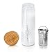 Tea bottle BPA FREE borosilicate glass infuser with stainless steel basket and insulation sleeve